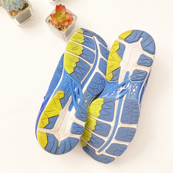 ASICS | Gel Cummulus 24 Blue Lime Green Running Workout Walking Sneakers SIZE 9 - Picture 7 of 7